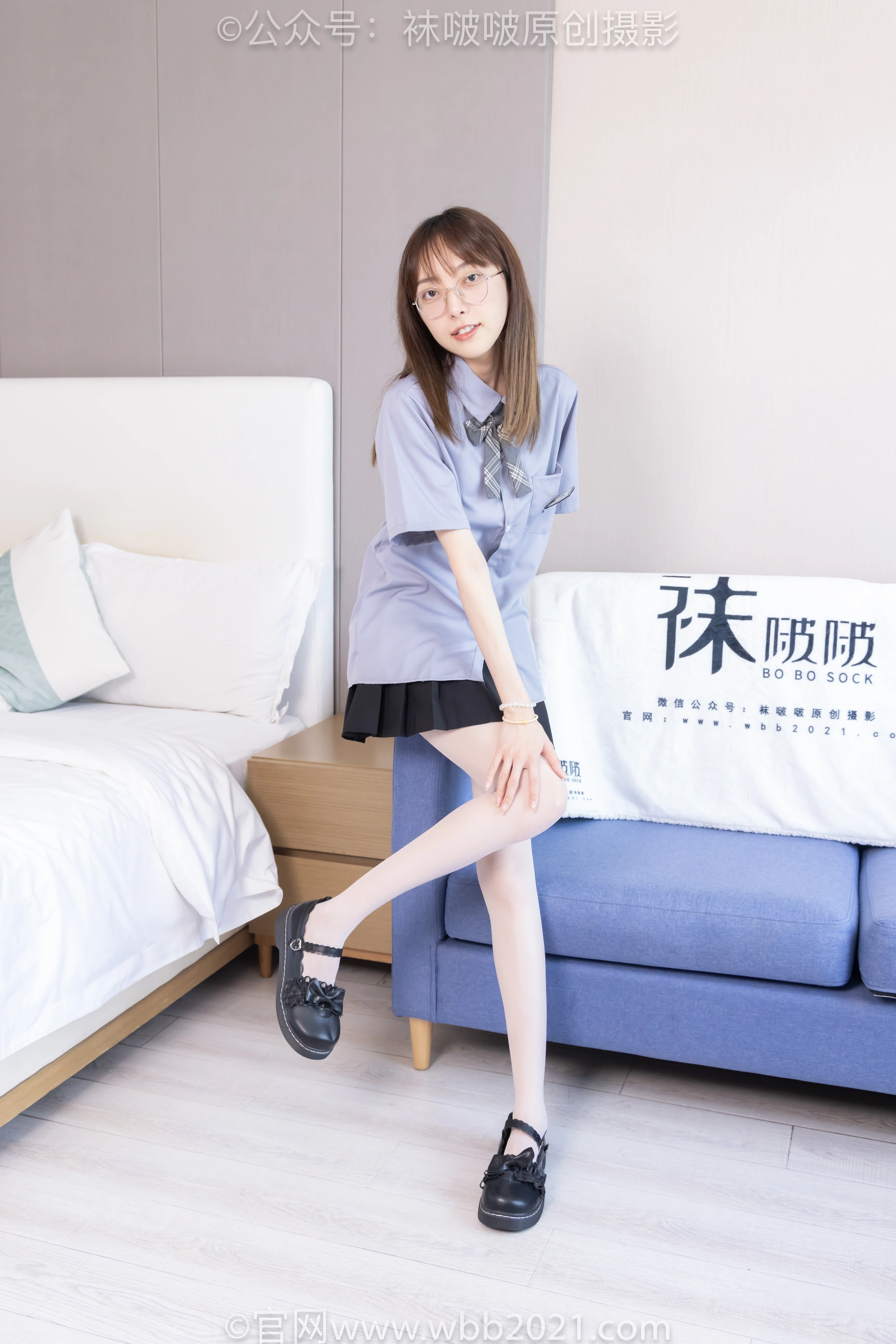 [BoBoSocks袜啵啵] NO.460 稚予-JK制服、皮鞋、帆布鞋、薄白丝（花絮版） 2